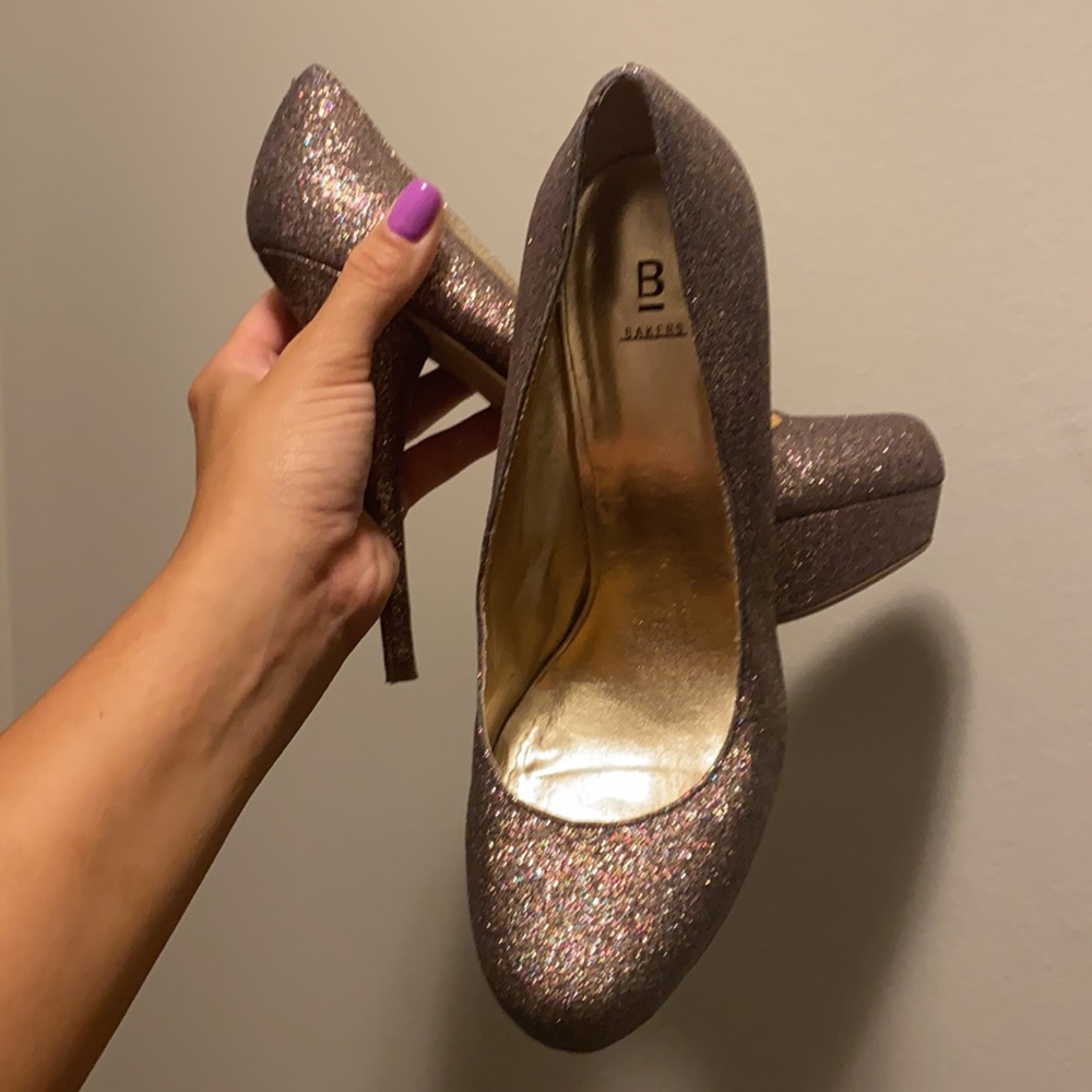 Bronze Glitter Heels - Picture 2 of 3